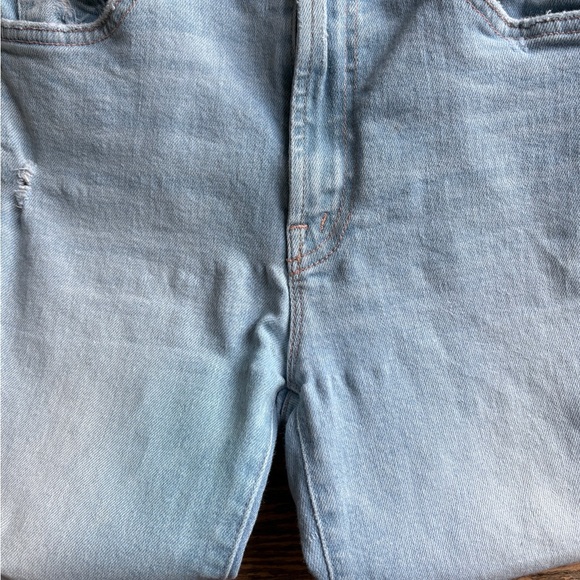 MOTHER The Insider Crop Step Fray Denim Jeans Free Hugs Distressed Wash Size 27 - Picture 8 of 14